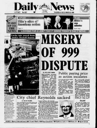 cover page of Birmingham News published on November 23, 1989