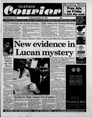 cover page of Uckfield Courier published on November 12, 1999