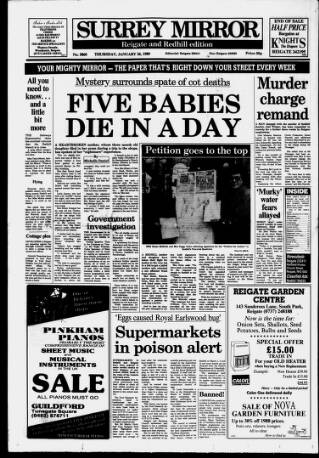 cover page of Surrey Mirror published on January 26, 1989