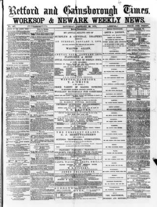 cover page of Retford, Gainsborough & Worksop Times published on January 26, 1878