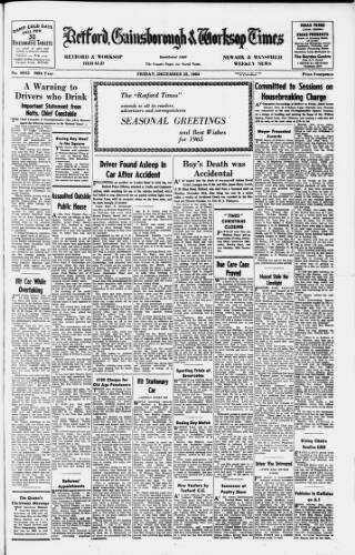 cover page of Retford, Gainsborough & Worksop Times published on December 25, 1964