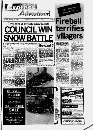 cover page of Macclesfield Express published on January 26, 1984