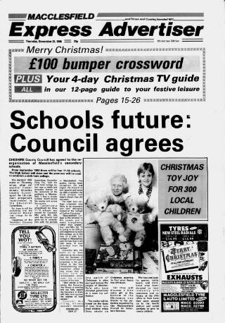 cover page of Macclesfield Express published on December 25, 1986