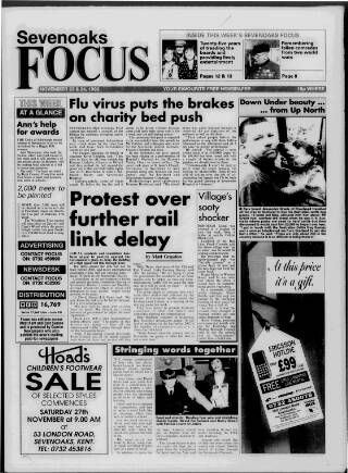 cover page of Sevenoaks Focus published on November 23, 1993