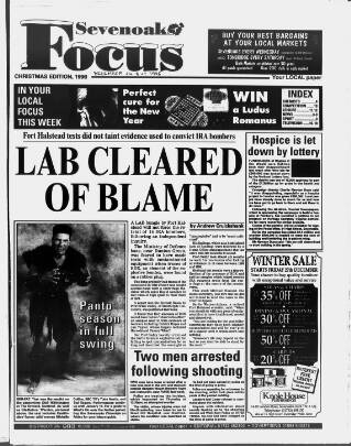 cover page of Sevenoaks Focus published on December 25, 1996