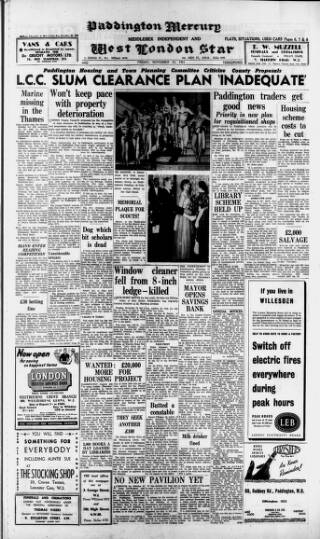 cover page of Paddington Mercury published on November 23, 1951