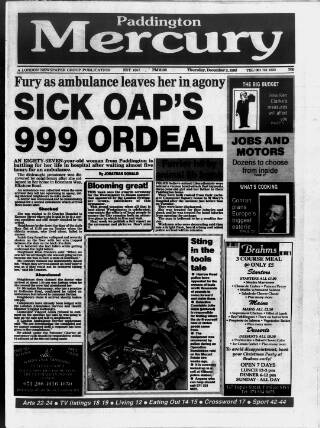 cover page of Paddington Mercury published on December 2, 1993