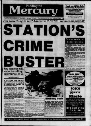 cover page of Paddington Mercury published on January 26, 1995