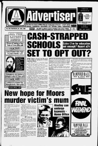 cover page of Oldham Advertiser published on January 26, 1995