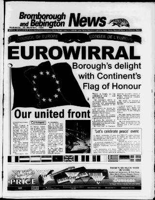 cover page of Bebington News published on November 23, 1994