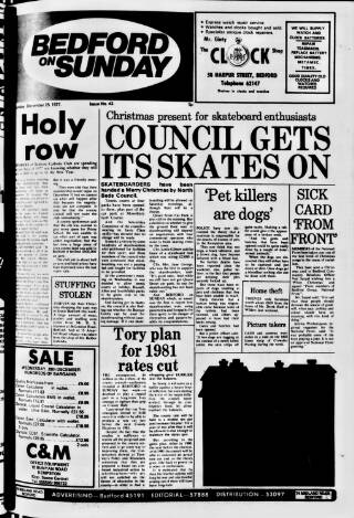 cover page of Bedfordshire on Sunday published on December 25, 1977