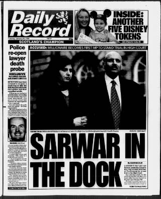 cover page of Daily Record published on January 26, 1999