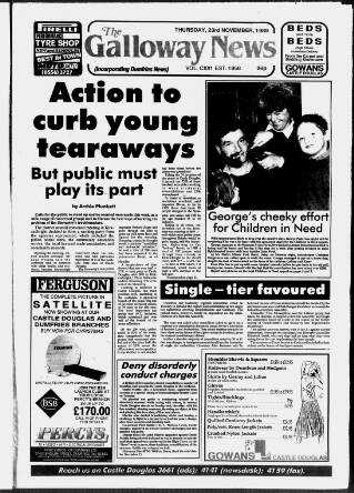 cover page of Folkestone, Hythe, Sandgate & Cheriton Herald published on November 23, 1989