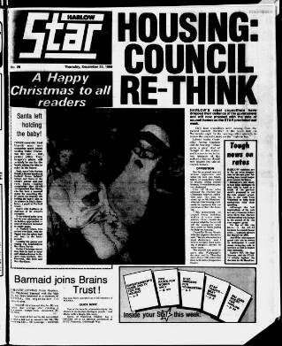 cover page of Harlow Star published on December 25, 1980