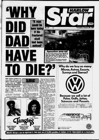 cover page of Harlow Star published on January 26, 1989