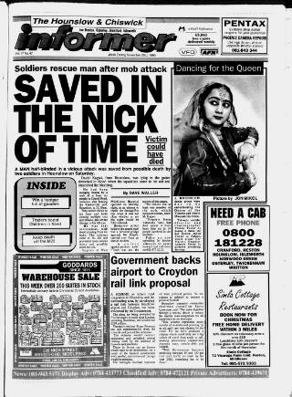 cover page of Hounslow & Chiswick Informer published on November 23, 1990