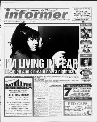 cover page of Hounslow & Chiswick Informer published on January 26, 1996