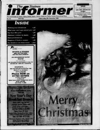 cover page of Staines Informer published on December 25, 1998