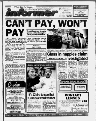 cover page of Uxbridge Informer published on November 23, 1990