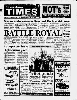 cover page of Faversham Times and Mercury and North-East Kent Journal published on January 26, 1989