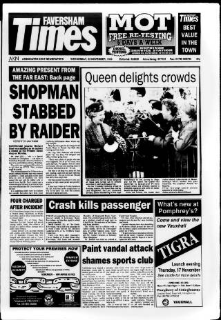 cover page of Faversham Times and Mercury and North-East Kent Journal published on November 23, 1994