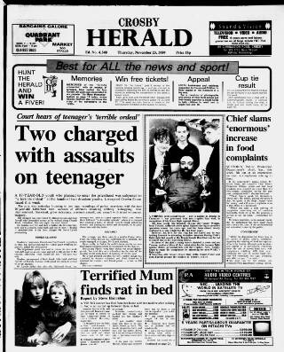 cover page of Crosby Herald published on November 23, 1989