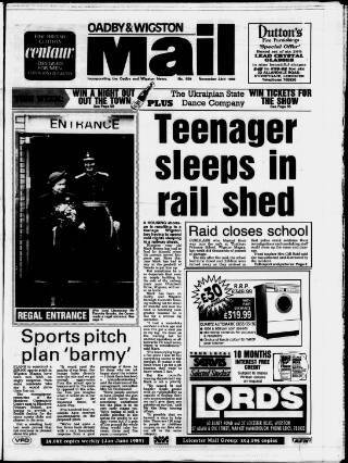 cover page of Oadby & Wigston Mail published on November 23, 1989