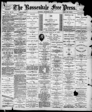 cover page of Rossendale Free Press published on December 25, 1897