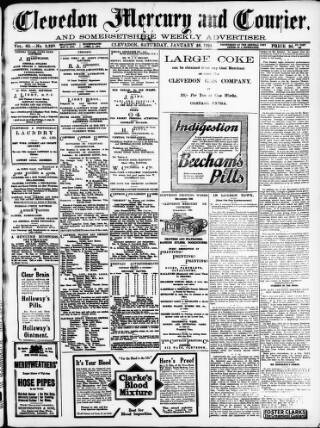 cover page of Clevedon Mercury published on January 26, 1924