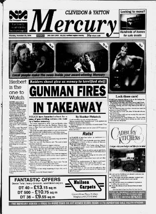 cover page of Clevedon Mercury published on November 23, 1995