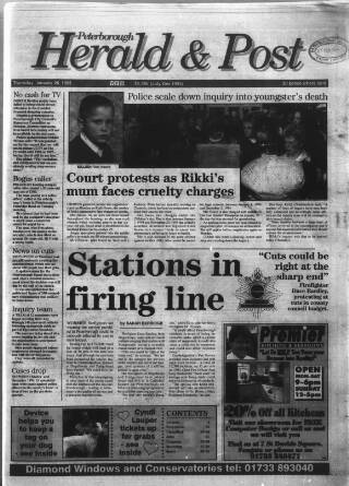 cover page of Peterborough Herald & Post published on January 26, 1995