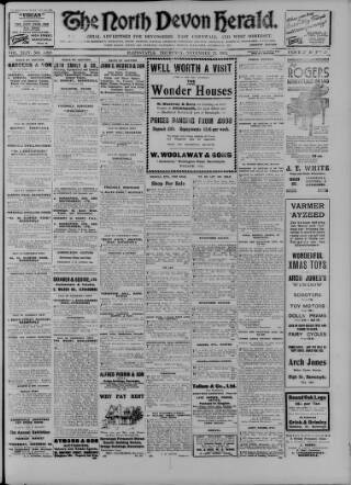 cover page of North Devon Herald published on November 23, 1933