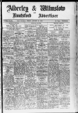 cover page of Alderley & Wilmslow Advertiser published on January 26, 1945