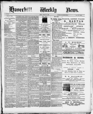 cover page of Haverhill Weekly News published on January 26, 1894