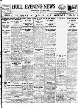 cover page of Hull Daily News published on January 26, 1929