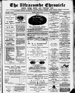 cover page of Ilfracombe Chronicle published on January 26, 1889