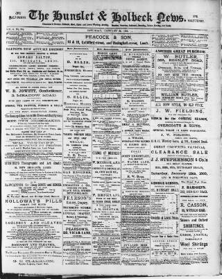 cover page of South Leeds Echo published on January 26, 1889