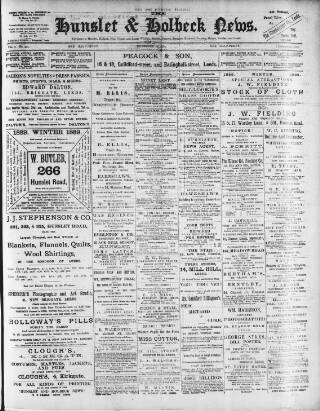 cover page of South Leeds Echo published on November 23, 1889