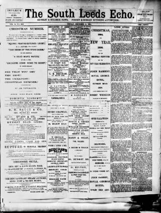 cover page of South Leeds Echo published on December 21, 1894