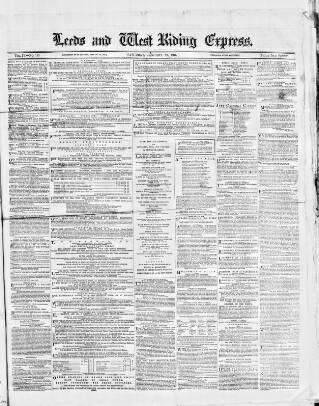 cover page of Leeds Evening Express published on January 26, 1861