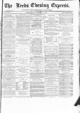 cover page of Leeds Evening Express published on November 23, 1868