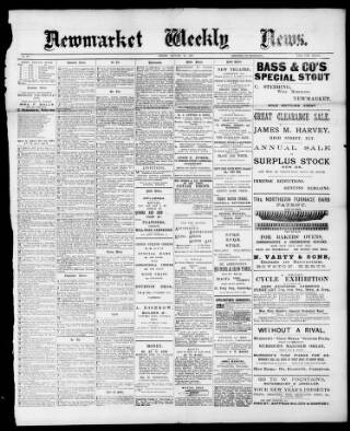 cover page of Newmarket Weekly News published on January 28, 1898