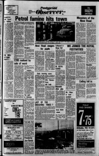 cover page of Pontypridd Observer published on November 23, 1973