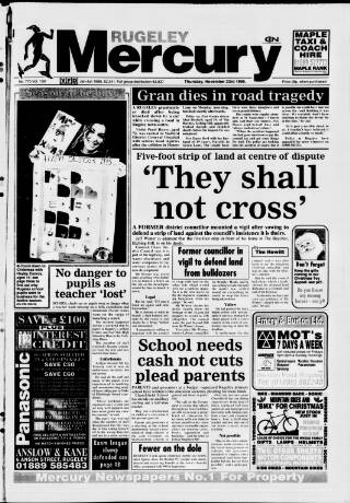 cover page of Rugeley Mercury published on November 23, 1995