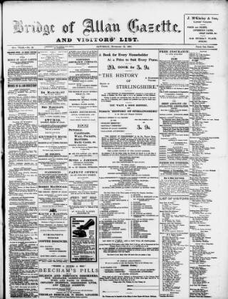 cover page of Bridge of Allan Gazette published on November 23, 1901