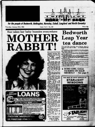 cover page of Bedworth Echo published on January 26, 1984