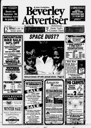 cover page of Beverley Advertiser published on January 26, 1996