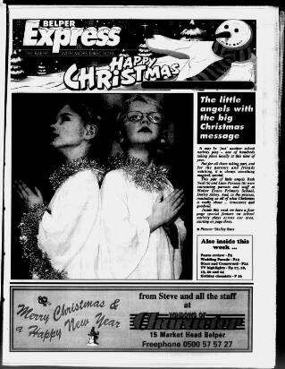 cover page of Belper Express published on December 25, 1997