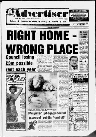 cover page of Salford Advertiser published on November 23, 1989