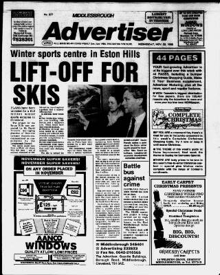 cover page of Middlesbrough Herald & Post published on November 23, 1988